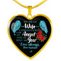 Gifts My Dear Wife I Asked God for an Angel and He Sent Me You from Your Husband Heart Pendant Necklace heart luxury necklace silver