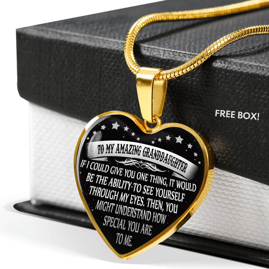 To My Amazing Granddaughter Necklace - From Grandpa Or Grandma - If You Could See Yourself Through My Eyes - To My Son Necklace n-05.12