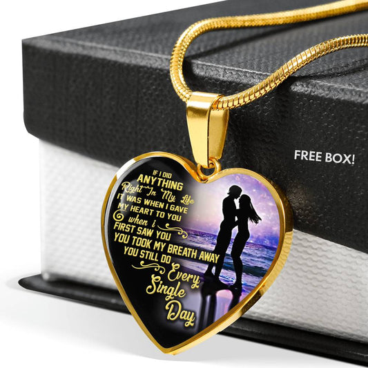 To My Wife Girlfriend Love Necklace Heart Pendant Luxury Jewelry Gift For Her n-05.12