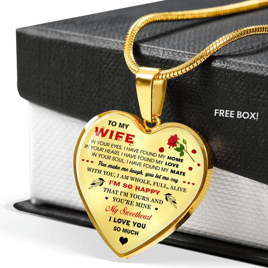 To My Wife Heart Necklace Pendant - Wife And Husband I Love You Gifts For Wife n-05.12