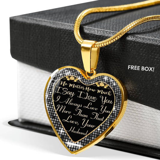 Valentine Gift For Her To My wife Girlfreind Heart Pendant Necklace From Husband n-05.12