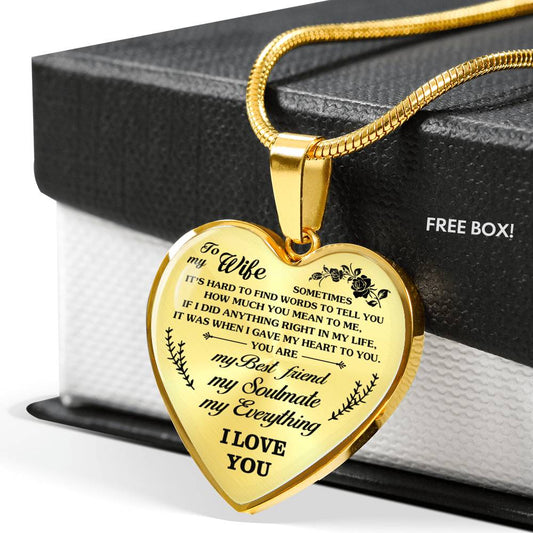To My Wife Love Necklace Heart Pendant Luxury Jewelry Gift For Her From Husband n-05.12