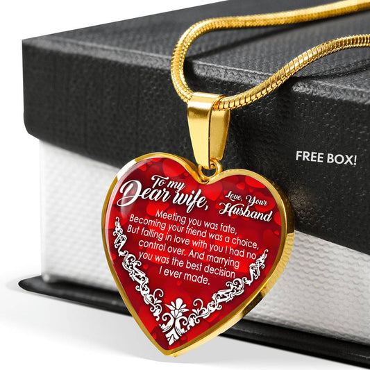 To My WIFE HEART LOVE NECKLACE PENDANT Anniversary Birthday GIFT For Your Wife n-05.12