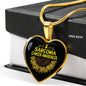 Sarcoma Cancer Awareness Heart Necklace no-Engrave I Wear Yellow Ribbon Sunflower Love Support Survivor Gift Birthday