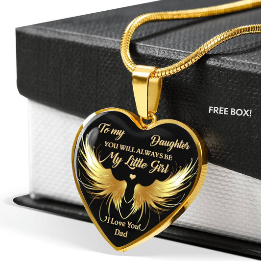 Necklace Pendant To My Daughter - My Little Girl - Best Gift meaning From Father n-05.12