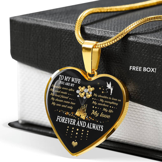 To My Wife - Forever And Always - Heart Necklace love Husband Gift For Her n-05.12