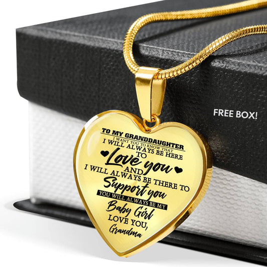 heart necklace to my granddaughter -  always be there - gift from love grandpa n-05.12