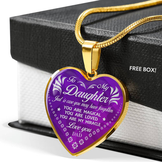 Father Heart To My Daughter Heart Pendant Necklace Silver Gifts From Daddy n-05.12