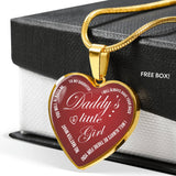 Heart Pendant Necklace To My Daughter -  DADDY'S LITTE GIRL - From Dad And Mom n-05.12