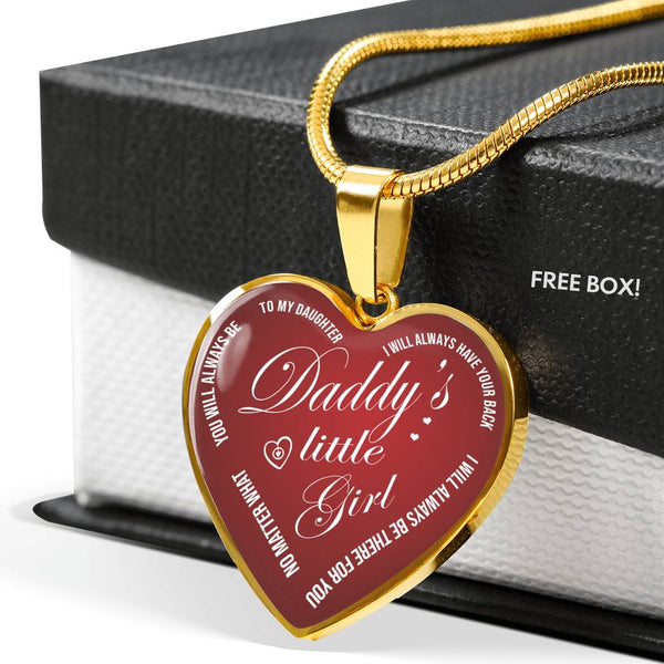 Heart Pendant Necklace To My Daughter -  DADDY'S LITTE GIRL - From Dad And Mom n-05.12