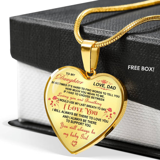 Father And Daughter - To My Daughter Necklaces Heart Pendants Gift From Daddy's n-05.12