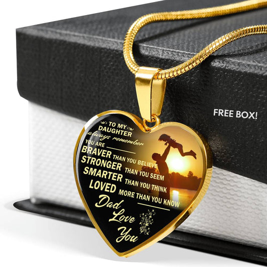 To My Daughter Necklace from Father Always Remember Dad Love You Chain Gift n-05.12