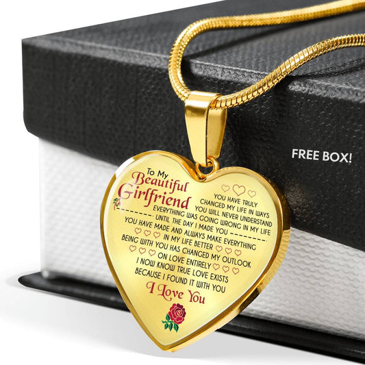 To My Beautiful Girlfriend Luxury Pendant Necklace - Chain Gift From Boyfriend n-05.12