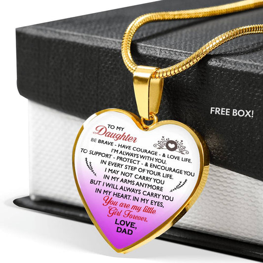 To My Daughter Necklace Heart - Father And Daughter - Pendant Gift From Daddy's n-05.12