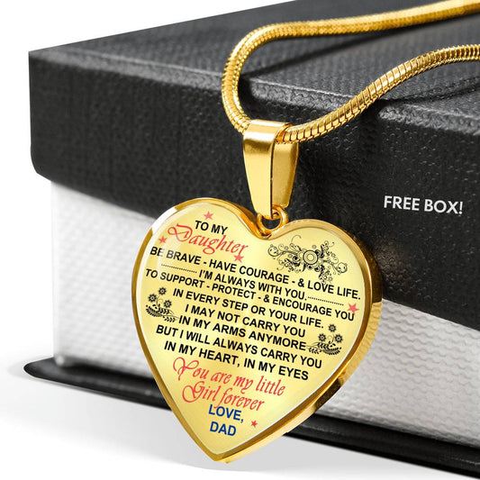 To My Daughter Love Dad - Father and Daughter Necklace Heart Gift from Father n-05.12