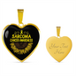 Sarcoma Cancer Awareness Heart Necklace no-Engrave I Wear Yellow Ribbon Sunflower Love Support Survivor Gift Birthday