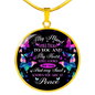 My Mind Still Talks To You Butterfly In Loving Memory Cirle Pendant Necklace – Memorial Pendant Gift For Loss