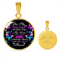 My Mind Still Talks To You Butterfly In Loving Memory Cirle Pendant Necklace – Memorial Pendant Gift For Loss