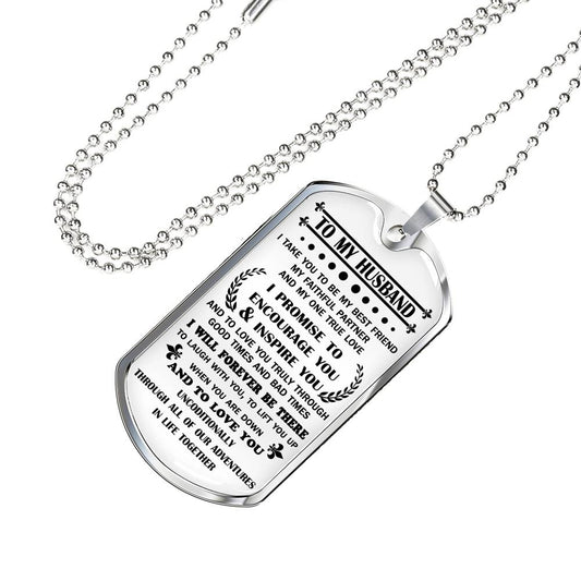 Boyfriend, Husband Dog Tag Necklace - Customized Personalized Valentine's Day Gifts Love Girlfriend gloss finish decoration