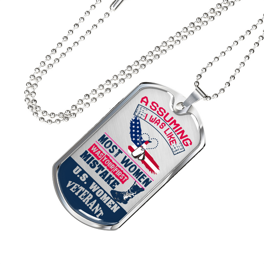 USA Military Dog tag Necklace Women Army veteran- Best Gifts On Independence Day