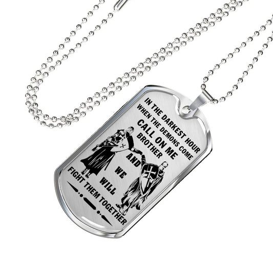 Stainless Steel -  Viking Warrior Necklace Jewelry - We Will Fight Them Together - Brother Necklace For Men -LIMITED VERSION - Best Brother Birthday Gifts