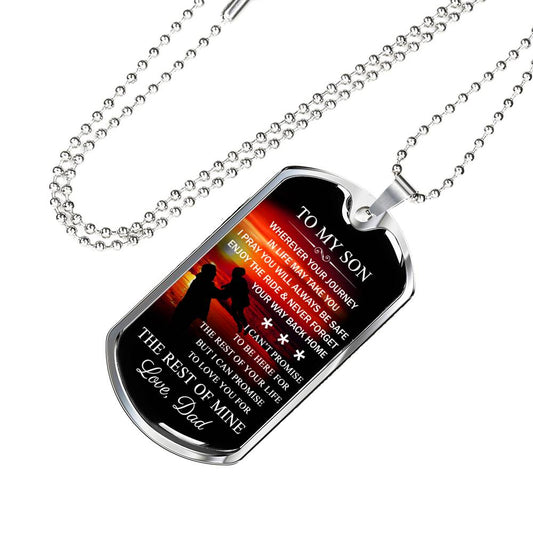 To My Son Dog Tag Chain Luxury Necklace For Teen Boy Great Gift For Son From Dad