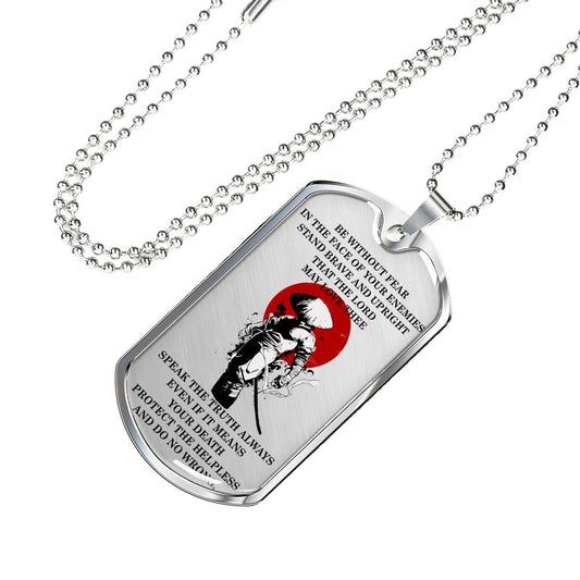 To My Brother Samurai Dog Tag Necklace Perfect Gift For Big Brothers