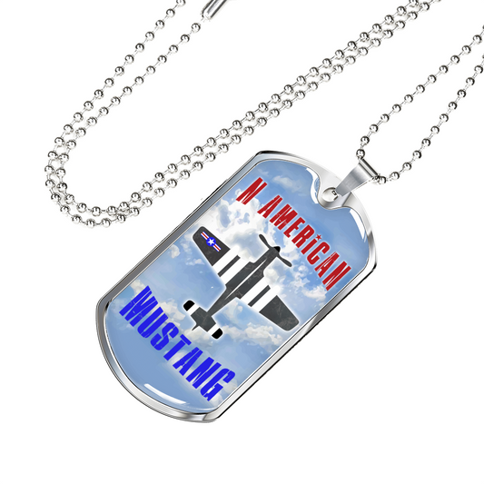 US Independence Day Dog Tag - AMERICAN MUSTANG - Necklace Jewelry.for 4th July.