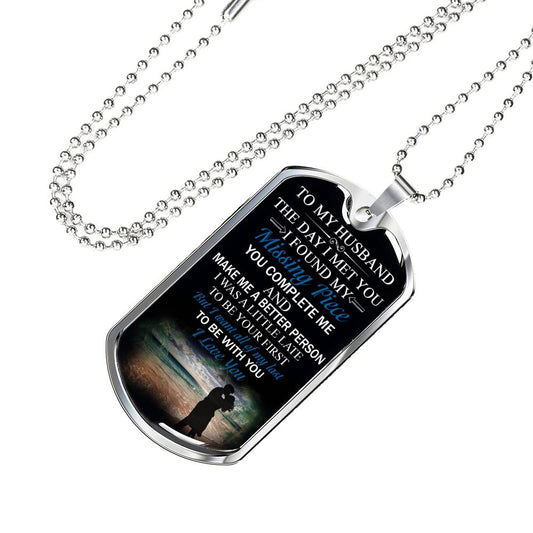 Handmade Gifts To My Husband Dog Tags Chain Men's Necklace Best Gift For Him