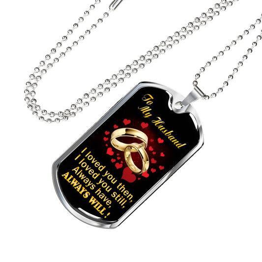 To My Husband Dog Tags Chain From Wife Romantic Gifts For Men On Valentine, Xmas
