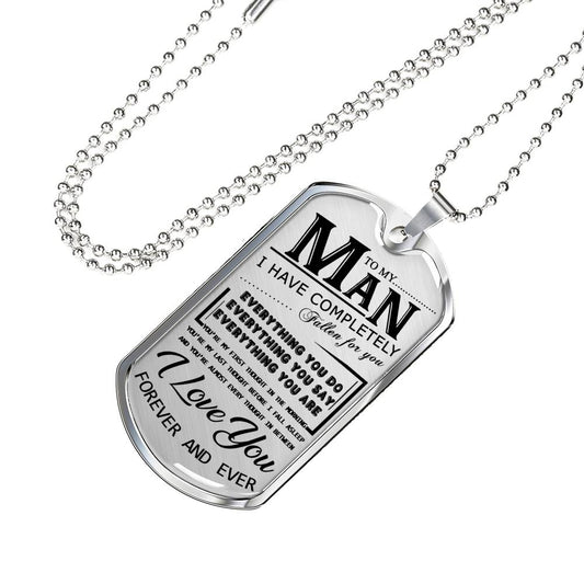 To My Man Dog Tag Chain - Men military Pendant husband-19.12