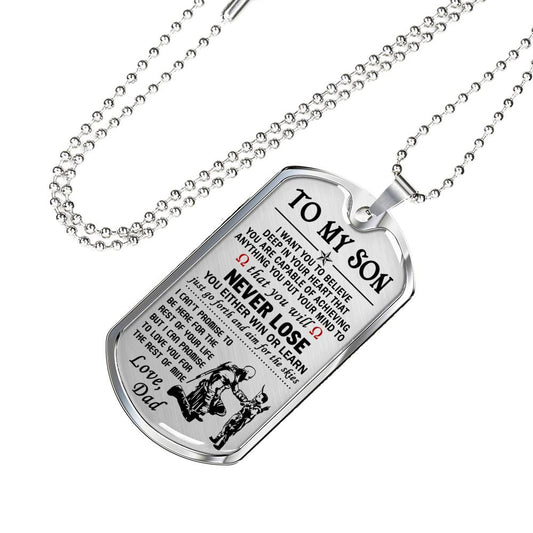 to my son dog tag chain - father sand son viking necklace pendant - Customized Gifts Ideas For Child from Dad On Birthday, Xmas..