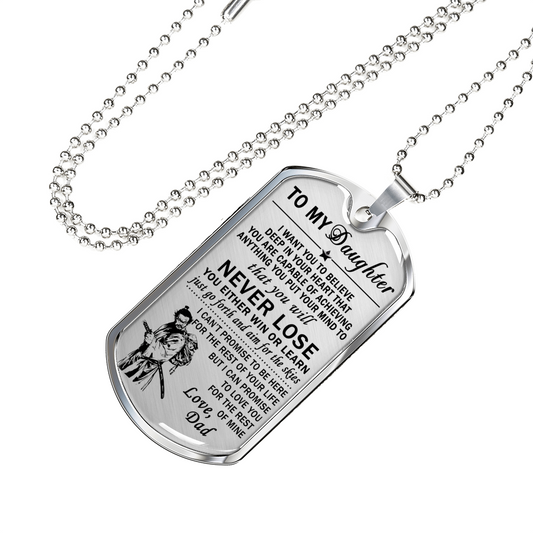 Bushido Pendant Necklace - Samurai Daughter  Dog tag Unique Gifts idea