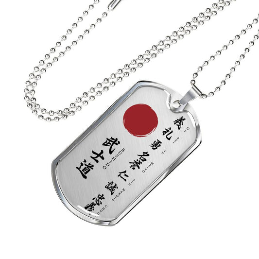 Bushido Necklace jewelry - Personalized dog tag for Son/brother/samurai
