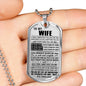 My Love Necklace - To My Wife Dog Tag Jewelry - LIMITED VERSION - Love You For All That You Are- Happy Birthday Gifts For Women Silver/18 K plated Stainless Steel