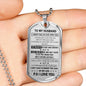 Husband Wife - To My Husband Dog tag Chain Men's Necklace -Personalized Xmas Present, Romantic Gifts for Your Love, Girlfriend, Boyfriend