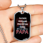 Dad dog tag stainless steel - Father Husband Protector Hero - Best Gifts for Men