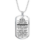 Meaningful Quote to My Wife Never Forget That I Love You Dog Tag Necklace Birthday Anniversary Graduation Gift Wife Necklace 30 inch Chain  Luxury Necklace (Silver) Stainless Steel
