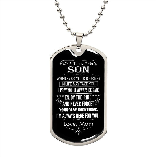 B0BK4L1M66 Necklace for Son, Gift for Adult Son, To My Son From Mom, Son Gifts From Mom and Dad, Mother and Son Necklace Birthday Christmas Cuban Link Chain Necklace for athletes Confirmation Gifts fro Teen boys
