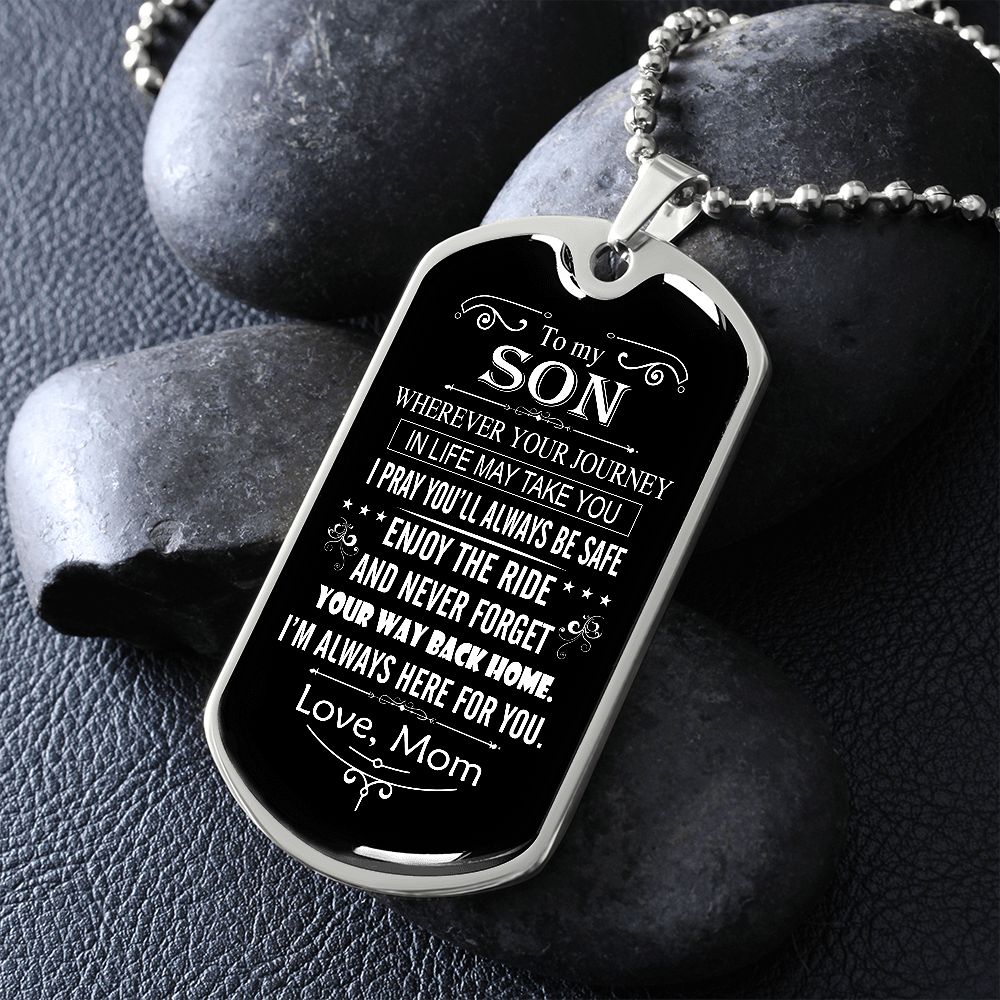 B0BK4L1M66 Necklace for Son, Gift for Adult Son, To My Son From Mom, Son Gifts From Mom and Dad, Mother and Son Necklace Birthday Christmas Cuban Link Chain Necklace for athletes Confirmation Gifts fro Teen boys