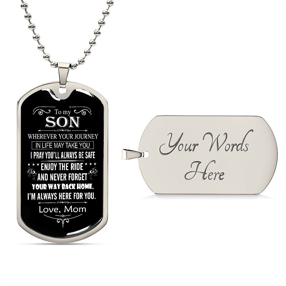 B0BK4L1M66 Necklace for Son, Gift for Adult Son, To My Son From Mom, Son Gifts From Mom and Dad, Mother and Son Necklace Birthday Christmas Cuban Link Chain Necklace for athletes Confirmation Gifts fro Teen boys