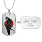 cool gifts samurai warrior fan dog tag necklace chain - Best Gifts ideas for men/ friend/boys  on birthday,Christmas.. stainless steel.
