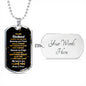 Gifts to My Husband Meeting You was Fate But Falling in Love with You was Beyond My Control Dog Tag Pendant Necklace Dog tag Silver ASIN: B08HSDMP1T