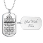 Meaningful Quote to My Wife Never Forget That I Love You Dog Tag Necklace Birthday Anniversary Graduation Gift Wife Necklace 30 inch Chain  Luxury Necklace (Silver) Stainless Steel