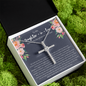 Daughter-In-Law Cross Necklace, Gift For Daughter In Law, Welcoming Daughter In Law Into Family, Daughter In Law Jewelry .925 Sterling Silver with Cubic Ziconia CZ Cross Necklace