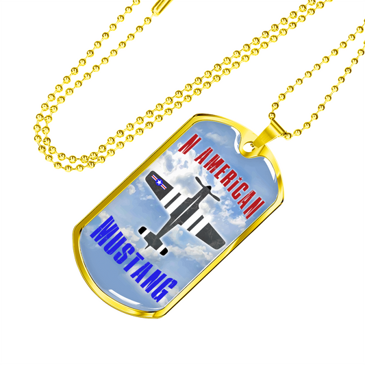 US Independence Day Dog Tag - AMERICAN MUSTANG - Necklace Jewelry.for 4th July