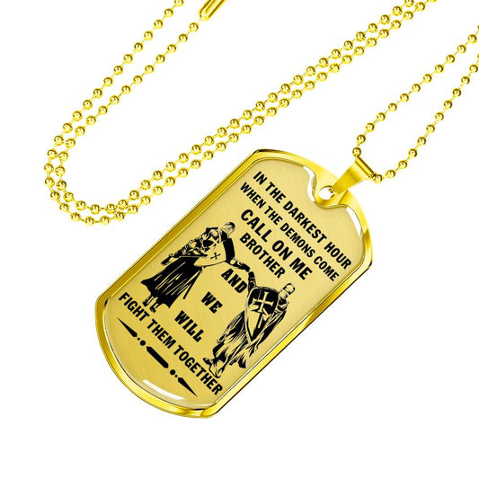 Viking Warrior Necklace Jewelry - We Will Fight Them Together - Brother Necklace For Men -LIMITED VERSION - Best Brother Birthday Gifts, Stainless Steel
