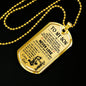 18k Gold Plated Dog Tag For Son - Father and Son Viking Necklace Pendant - Customized Gifts Ideas For Child From Dad On Birthday, Xmas..