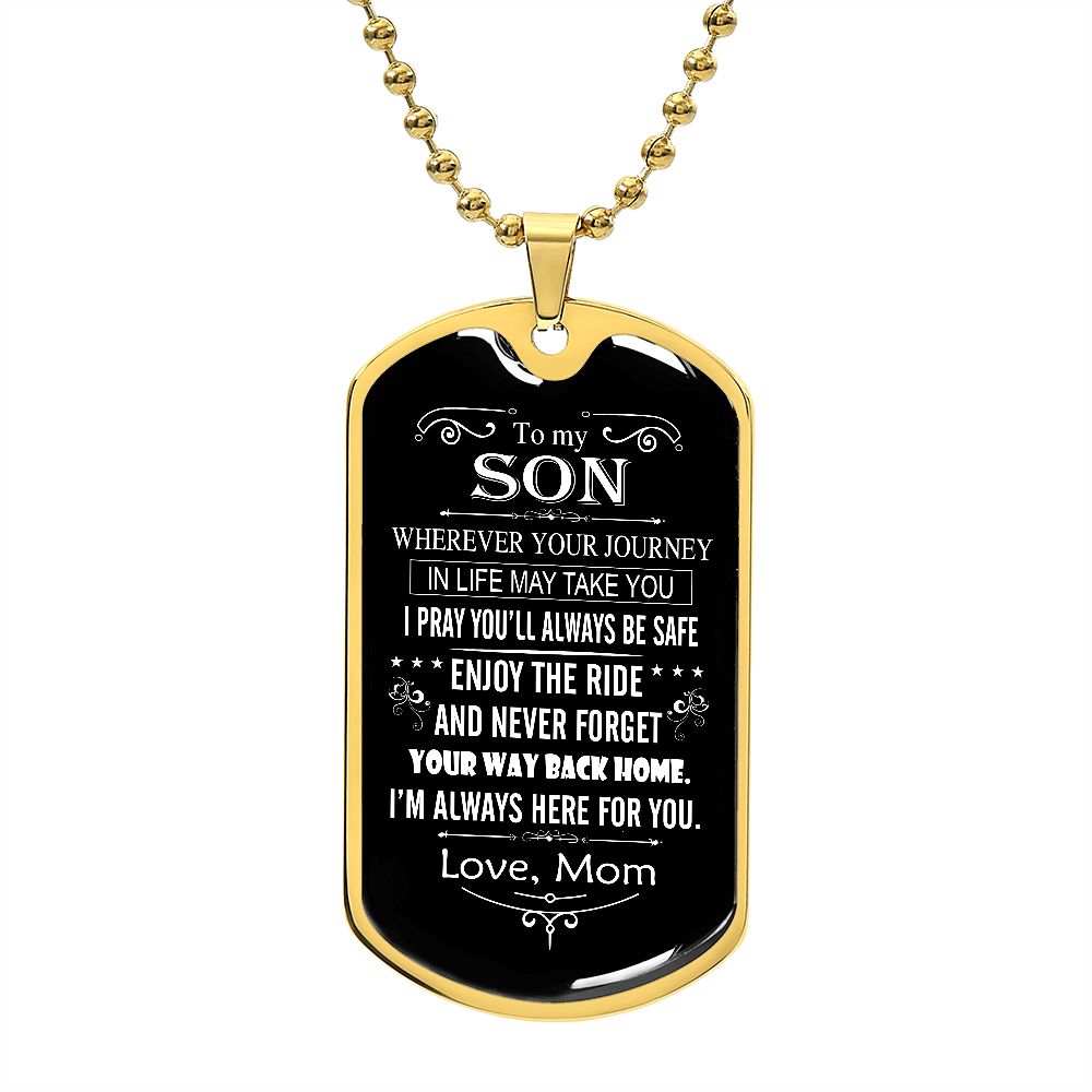 B0BK4L1M66 Necklace for Son, Gift for Adult Son, To My Son From Mom, Son Gifts From Mom and Dad, Mother and Son Necklace Birthday Christmas Cuban Link Chain Necklace for athletes Confirmation Gifts fro Teen boys