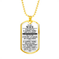 Meaningful Quote to My Wife Never Forget That I Love You Dog Tag Necklace Birthday Anniversary Graduation Gift Wife Necklace 30 inch Chain  Luxury Necklace (Silver) Stainless Steel
